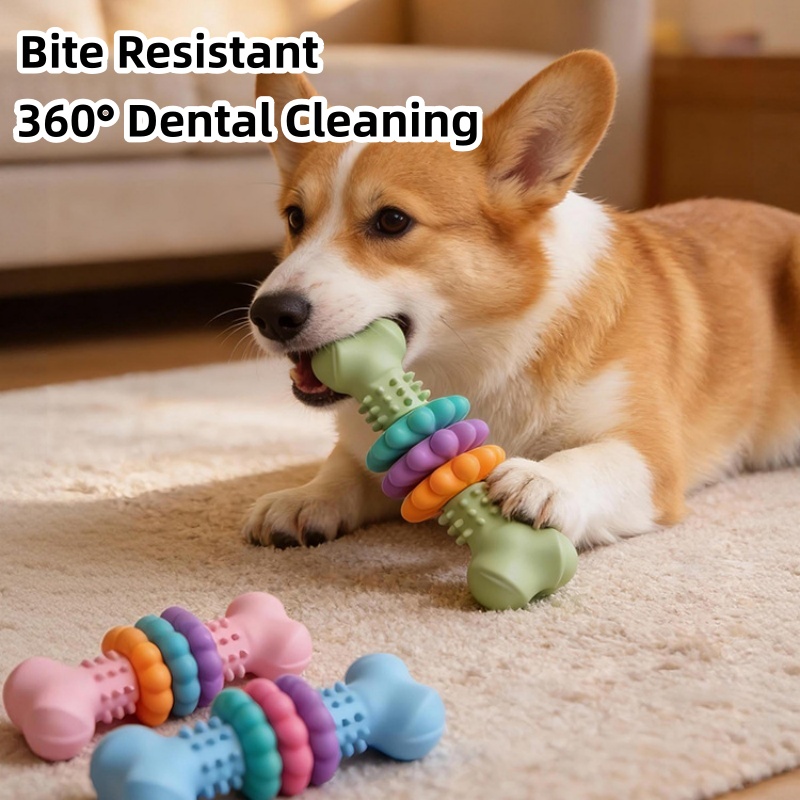 Durable TPR Dog Chew Toy Bone  - огляд і ціна Teeth Cleaning Dog Chew Bone