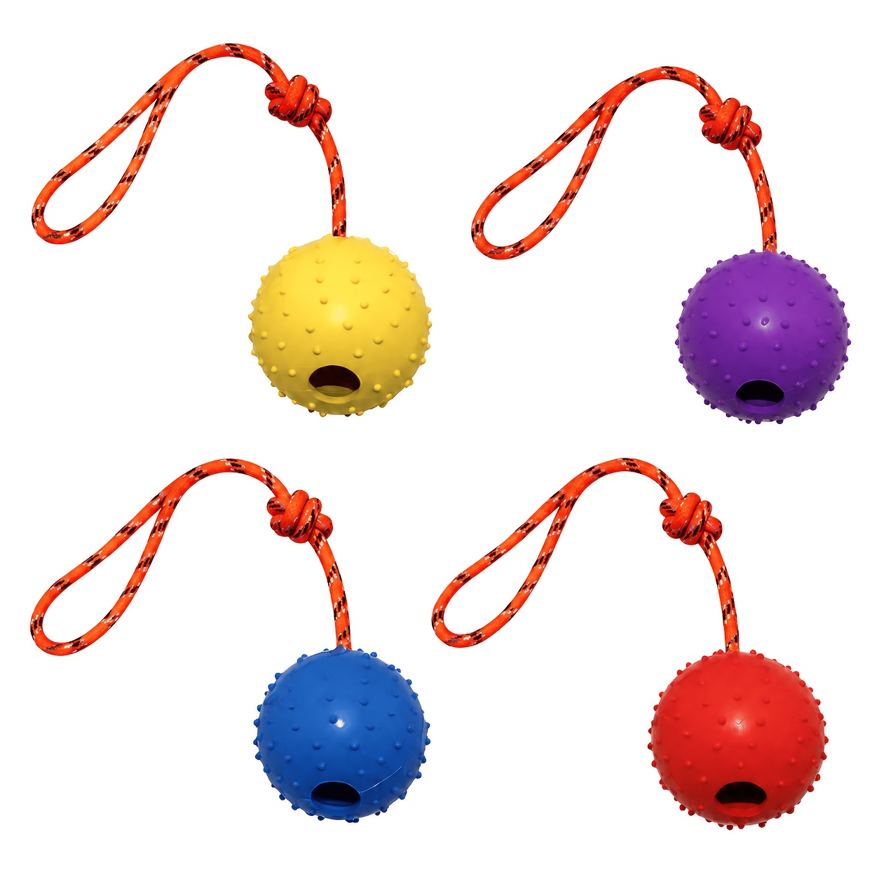 2-Pack Durable Rubber Dog Ball - огляд і ціна Dog Rope Toy Aggressive Chewers